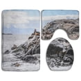 thumbnail image 1 of PUDMAD Lions On Rock 3 Piece Bathroom Rugs Set Bath Rug Contour Mat and Toilet Lid Cover, 1 of 2