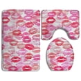 thumbnail image 1 of PUDMAD Lip 3 Piece Bathroom Rugs Set Bath Rug Contour Mat and Toilet Lid Cover, 1 of 2