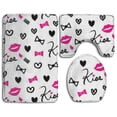 thumbnail image 1 of PUDMAD Lipstick and Lips 3 Piece Bathroom Rugs Set Bath Rug Contour Mat and Toilet Lid Cover, 1 of 2