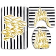 thumbnail image 1 of PUDMAD Live Laugh Love Romantic Poster Hand Drawn Stripes and Calligraphy 3 Piece Bathroom Rugs Set Bath Rug Contour Mat and Toilet Lid Cover, 1 of 2