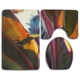 thumbnail image 1 of PUDMAD Lizard Plants Leaves 3 Piece Bathroom Rugs Set Bath Rug Contour Mat and Toilet Lid Cover, 1 of 2