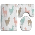 thumbnail image 1 of PUDMAD Llama 3 Piece Bathroom Rugs Set Bath Rug Contour Mat and Toilet Lid Cover, 1 of 2