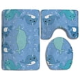 thumbnail image 1 of PUDMAD Llama 3 Piece Bathroom Rugs Set Bath Rug Contour Mat and Toilet Lid Cover, 1 of 2