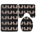 thumbnail image 1 of PUDMAD Llama Love Alpaca 3 Piece Bathroom Rugs Set Bath Rug Contour Mat and Toilet Lid Cover, 1 of 2