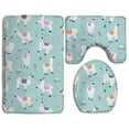 thumbnail image 1 of PUDMAD Llama Mint Green 3 Piece Bathroom Rugs Set Bath Rug Contour Mat and Toilet Lid Cover, 1 of 2