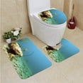 thumbnail image 1 of PUDMAD Lobster in Ocean 3 Piece Bathroom Rugs Set Bath Rug Contour Mat and Toilet Lid Cover, 1 of 2