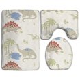 thumbnail image 1 of PUDMAD Logy Dinosaur 3 Piece Bathroom Rugs Set Bath Rug Contour Mat and Toilet Lid Cover, 1 of 2