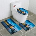 thumbnail image 1 of PUDMAD London bigben at Night UK United Kingdom 3 Piece Bathroom Rugs Set Bath Rug Contour Mat and Toilet Lid Cover, 1 of 2