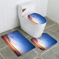 thumbnail image 1 of PUDMAD Lonely Island 3 Piece Bathroom Rugs Set Bath Rug Contour Mat and Toilet Lid Cover, 1 of 2