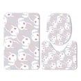 thumbnail image 1 of PUDMAD Long-Eared Rabbit Big Eyes Cute 3 Piece Bathroom Rugs Set Bath Rug Contour Mat and Toilet Lid Cover, 1 of 2