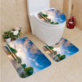 thumbnail image 1 of PUDMAD Long Tail Boat in Beautiful Beach 3 Piece Bathroom Rugs Set Bath Rug Contour Mat and Toilet Lid Cover, 1 of 2