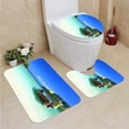 thumbnail image 1 of PUDMAD Long Tail Wooden Boat at Krabi Island Beach 3 Piece Bathroom Rugs Set Bath Rug Contour Mat and Toilet Lid Cover, 1 of 2