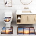 thumbnail image 1 of PUDMAD Looking Through Window in Morning Sunrise Wooden Window Frame Desk 3 Piece Bathroom Rugs Set Bath Rug Contour Mat and Toilet Lid Cover, 1 of 2