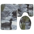 thumbnail image 1 of PUDMAD Loons Duck 3 Piece Bathroom Rugs Set Bath Rug Contour Mat and Toilet Lid Cover, 1 of 2