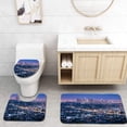thumbnail image 1 of PUDMAD Los Angeles Skyline Cityscape at Dusk California USA 3 Piece Bathroom Rugs Set Bath Rug Contour Mat and Toilet Lid Cover, 1 of 2