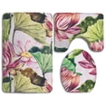 thumbnail image 1 of PUDMAD Lotus 3 Piece Bathroom Rugs Set Bath Rug Contour Mat and Toilet Lid Cover, 1 of 2