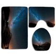 thumbnail image 1 of PUDMAD Lough Beneath Our Milky Way 3 Piece Bathroom Rugs Set Bath Rug Contour Mat and Toilet Lid Cover, 1 of 2