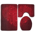 thumbnail image 1 of PUDMAD Love And Science 3 Piece Bathroom Rugs Set Bath Rug Contour Mat and Toilet Lid Cover, 1 of 2