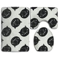 thumbnail image 1 of PUDMAD Love Cats 3 Piece Bathroom Rugs Set Bath Rug Contour Mat and Toilet Lid Cover, 1 of 2