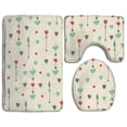 thumbnail image 1 of PUDMAD Love Heart Patterns 2 3 Piece Bathroom Rugs Set Bath Rug Contour Mat and Toilet Lid Cover, 1 of 2
