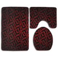 thumbnail image 1 of PUDMAD Love Heart Patterns 3 Piece Bathroom Rugs Set Bath Rug Contour Mat and Toilet Lid Cover, 1 of 2