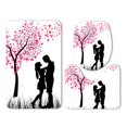 thumbnail image 1 of PUDMAD Love Men and Women Silhouette Hug Love Tree 3 Piece Bathroom Rugs Set Bath Rug Contour Mat and Toilet Lid Cover, 1 of 2