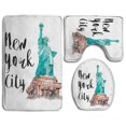 thumbnail image 1 of PUDMAD Love New Yourk 3 Piece Bathroom Rugs Set Bath Rug Contour Mat and Toilet Lid Cover, 1 of 2