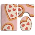 thumbnail image 1 of PUDMAD Love Pizza 3 Piece Bathroom Rugs Set Bath Rug Contour Mat and Toilet Lid Cover, 1 of 2