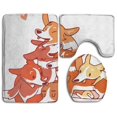 thumbnail image 1 of PUDMAD Love Smiling Cartoon Dapper Corgi 3 Piece Bathroom Rugs Set Bath Rug Contour Mat and Toilet Lid Cover, 1 of 2