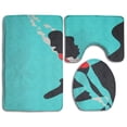 thumbnail image 1 of PUDMAD Love Swimming 3 Piece Bathroom Rugs Set Bath Rug Contour Mat and Toilet Lid Cover, 1 of 2