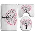 thumbnail image 1 of PUDMAD Love Tree 3 Piece Bathroom Rugs Set Bath Rug Contour Mat and Toilet Lid Cover, 1 of 2