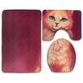 thumbnail image 1 of PUDMAD Lovely Cat 3 Piece Bathroom Rugs Set Bath Rug Contour Mat and Toilet Lid Cover, 1 of 2