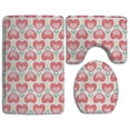 thumbnail image 1 of PUDMAD Lovely Love 3 Piece Bathroom Rugs Set Bath Rug Contour Mat and Toilet Lid Cover, 1 of 2