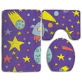 thumbnail image 1 of PUDMAD Lovely Planets Funniest 3 Piece Bathroom Rugs Set Bath Rug Contour Mat and Toilet Lid Cover, 1 of 2