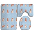 thumbnail image 1 of PUDMAD Lovely Shiba Inu Dog 3 Piece Bathroom Rugs Set Bath Rug Contour Mat and Toilet Lid Cover, 1 of 2