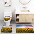 thumbnail image 1 of PUDMAD Lovely Sunset Over Sunflower Field 3 Piece Bathroom Rugs Set Bath Rug Contour Mat and Toilet Lid Cover, 1 of 2