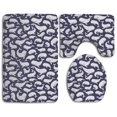 thumbnail image 1 of PUDMAD Lovely Whales Printing 3 Piece Bathroom Rugs Set Bath Rug Contour Mat and Toilet Lid Cover, 1 of 2