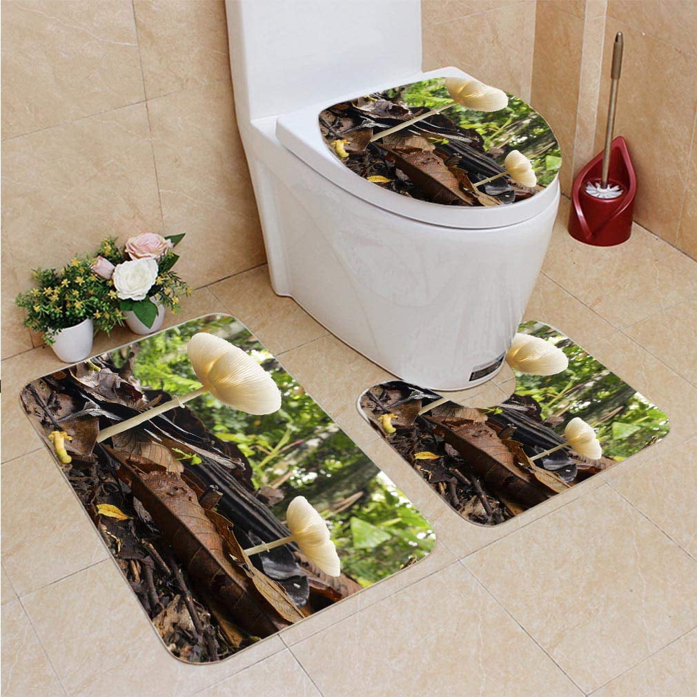 Toadstool Rug PUDMAD Low Angle View toadstools Rainforest Floor Ecuador 3 Piece ...