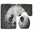 thumbnail image 1 of PUDMAD Low Poly Panda 3 Piece Bathroom Rugs Set Bath Rug Contour Mat and Toilet Lid Cover, 1 of 2