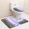 thumbnail image 1 of PUDMAD Lupine Flowers Blooming in Lake tekapo 3 Piece Bathroom Rugs Set Bath Rug Contour Mat and Toilet Lid Cover, 1 of 2