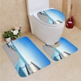thumbnail image 1 of PUDMAD Luxury Beach House sea View Swimming Pool Terrace in Modern Lounge Chairs Wooden Floor dec 3 Piece Bathroom Rugs Set Bath Rug Contour Mat and Toilet Lid Cover, 1 of 2
