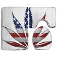 thumbnail image 1 of PUDMAD M Arijuana Leaves 3 Piece Bathroom Rugs Set Bath Rug Contour Mat and Toilet Lid Cover, 1 of 2