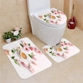 thumbnail image 1 of PUDMAD Macarons Flowers a Colorful French Dessert Fresh Flowers 3 Piece Bathroom Rugs Set Bath Rug Contour Mat and Toilet Lid Cover, 1 of 2
