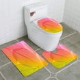 thumbnail image 1 of PUDMAD Macro Leaves 3 Piece Bathroom Rugs Set Bath Rug Contour Mat and Toilet Lid Cover, 1 of 2
