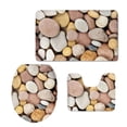 thumbnail image 1 of PUDMAD Macro Pebbles Stones Nature Beach Sea Textures Rug 3 Piece Bathroom Rugs Set Bath Rug Contour Mat and Toilet Lid Cover, 1 of 2
