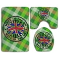 thumbnail image 1 of PUDMAD Made in UK 3 Piece Bathroom Rugs Set Bath Rug Contour Mat and Toilet Lid Cover, 1 of 2
