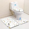 thumbnail image 1 of PUDMAD Magic Set Unicorn Rainbow Hearts Clouds Others Elements 3 Piece Bathroom Rugs Set Bath Rug Contour Mat and Toilet Lid Cover, 1 of 2