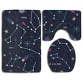 thumbnail image 1 of PUDMAD Magical Astronomy 3 Piece Bathroom Rugs Set Bath Rug Contour Mat and Toilet Lid Cover, 1 of 2