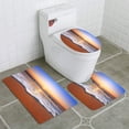 thumbnail image 1 of PUDMAD Majestic Ocean Sunset a Breaking Wave 3 Piece Bathroom Rugs Set Bath Rug Contour Mat and Toilet Lid Cover, 1 of 2