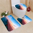 thumbnail image 1 of PUDMAD Maldives Dawn Colours 3 Piece Bathroom Rugs Set Bath Rug Contour Mat and Toilet Lid Cover, 1 of 2